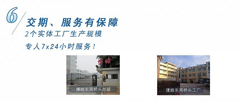 3個實體工廠生產規模，專人7x24小時服務！